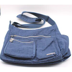 MHCNLL Crossbody Bag Anti Theft RFID Pockets Travel Nylon Washable Navy Blue